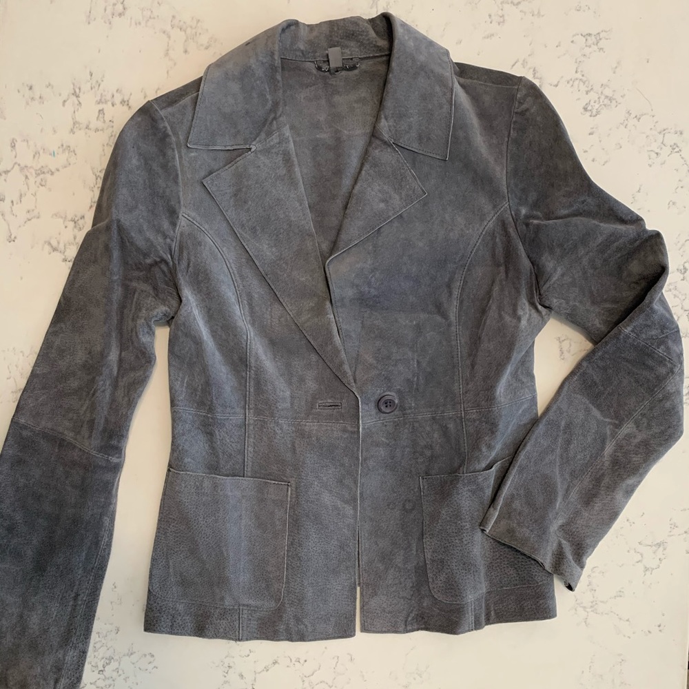 Gray Suede Heart Moon Star Jacket